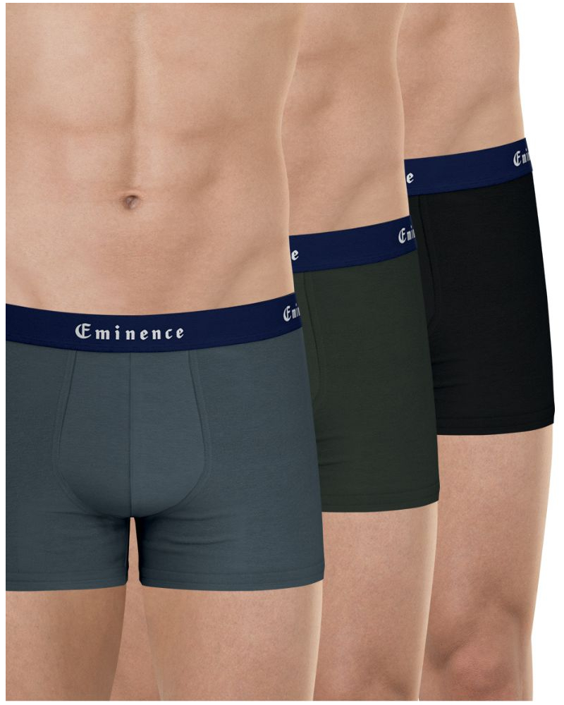 Paquete de 3 bóxers Eminence Fabricados en Francia (Antracita / Caqui / Negro)