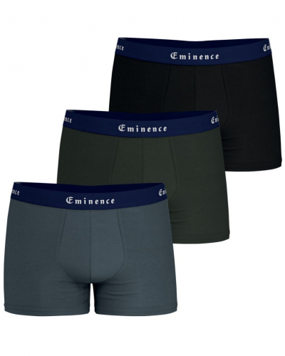 Lot de 3 boxers Made in France Eminence (Anthracite / Kaki / Noir)