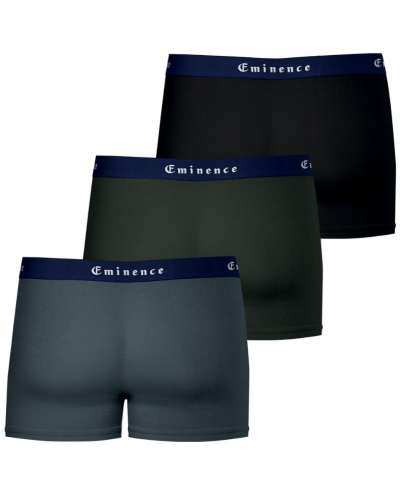 Lot de 3 boxers Made in France Eminence (Anthracite / Kaki / Noir)