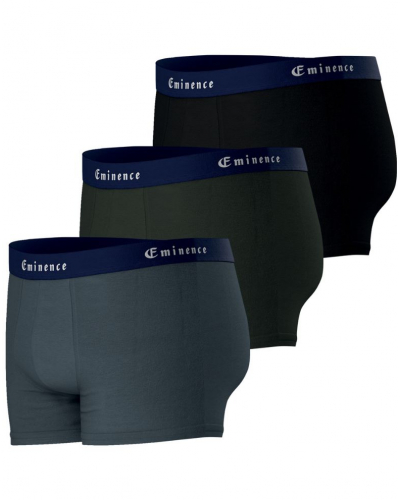 Pack of 3 Made in France Eminence Boxers (Anthracite / Khaki / Black)