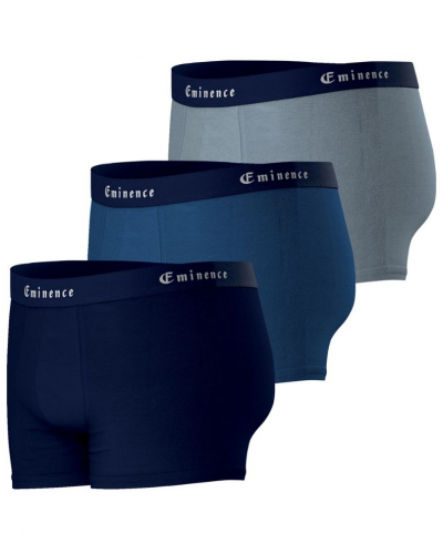 Paquete de 3 Bóxers Eminence Fabricados en Francia (Cielo Gris / Azul / Marino)