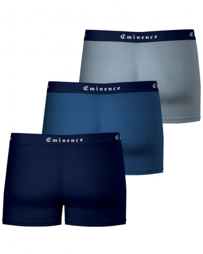 Lot de 3 boxers Made in France Eminence (Ciel grisé / Bleu / Marine)