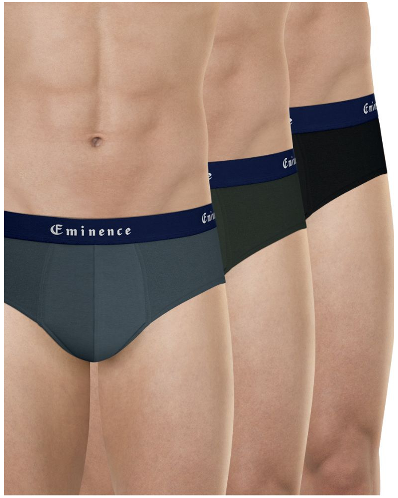 Paquete de 3 slips Eminence Fabricados en Francia (Antracita / Caqui / Negro)