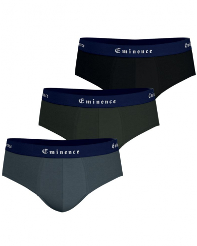 Pack of 3 Made in France Eminence Briefs (Anthracite / Khaki / Black)