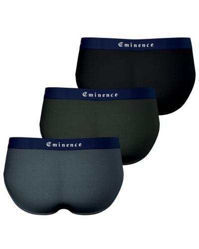 Paquete de 3 slips Eminence Fabricados en Francia (Antracita / Caqui / Negro)