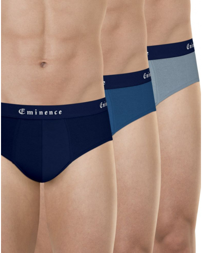 Lot de 3 slips Made in France Eminence (Ciel grisé / Bleu / Marine)