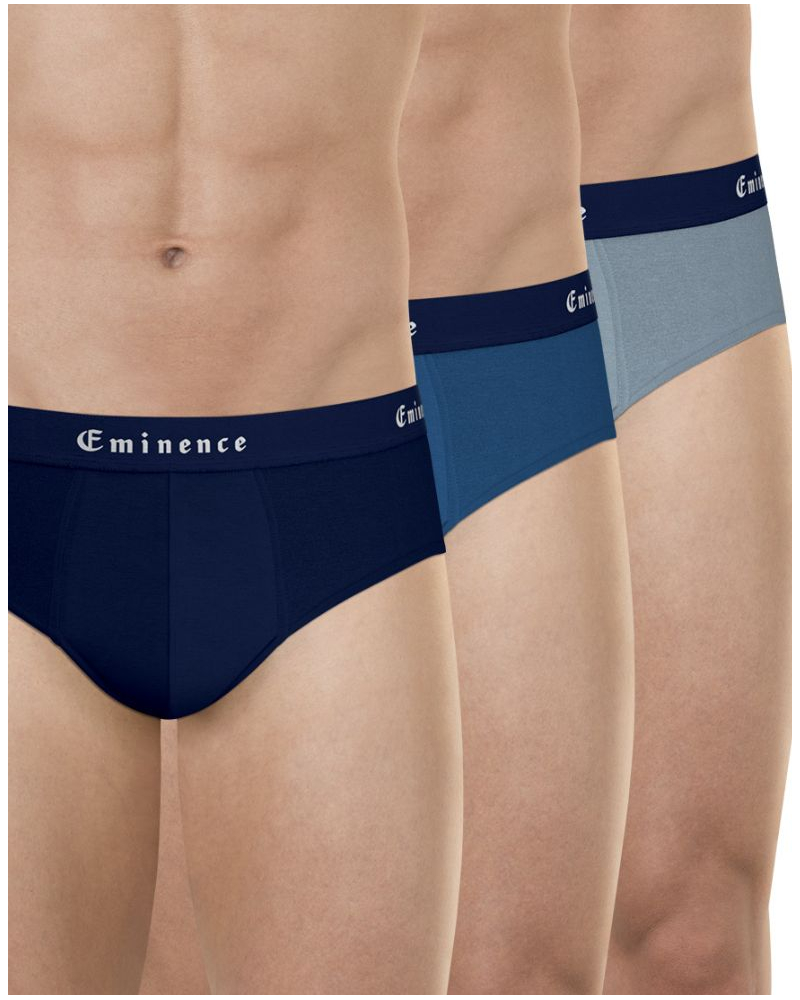 Pack of 3 Made in France Briefs Eminence (Greyish Sky / Blue / Navy)