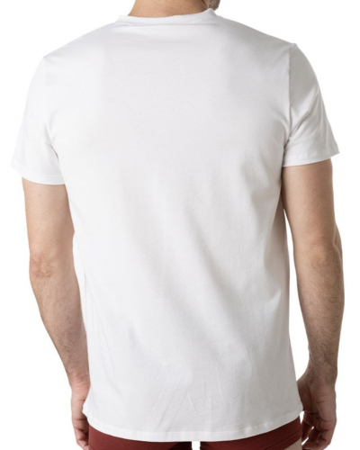 T-shirt col V coton stretch Made In France Eminence (Blanc)
