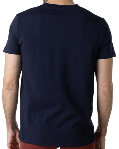 Made in France Eminence V-Neck Stretch Cotton T-Shirt (Navy)