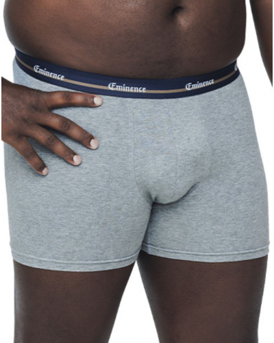 Lot de 3 boxers coton stretch Eminence Grandes Tailles (Marine / Gris chiné / Camel)