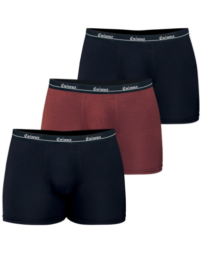 Pack of 3 Stretch Cotton Boxers Eminence Big Sizes (Black / Rust / Black)