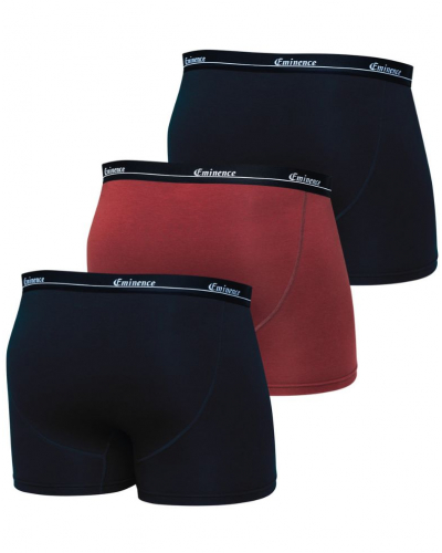 Pack of 3 Stretch Cotton Boxers Eminence Big Sizes (Black / Rust / Black)