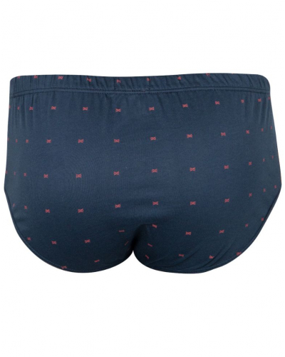 Opened high-waisted brief 100% Cotton Eminence Motifs (Marine)