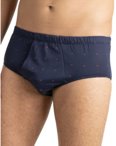 Slip taille haute ouvert 100% Coton Eminence Motifs (Marine)