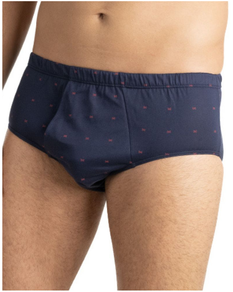 Opened high-waisted brief 100% Cotton Eminence Motifs (Marine)