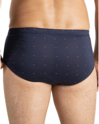 Opened high-waisted brief 100% Cotton Eminence Motifs (Marine)
