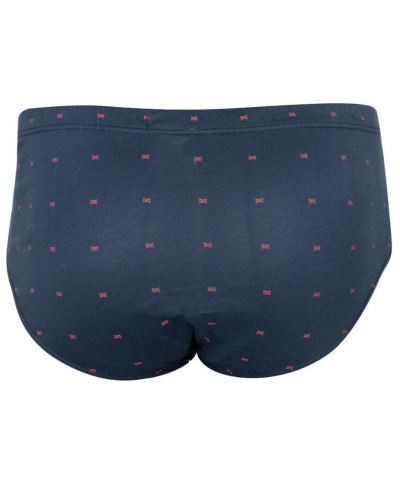 High-waisted closed brief 100% cotton Eminence Motifs (Navy)