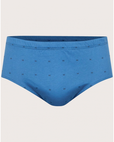 High-waisted closed brief 100% Cotton Eminence motifs (Blue)