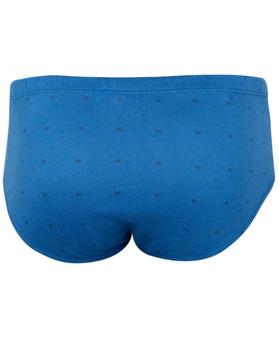 High-waisted closed brief 100% Cotton Eminence motifs (Blue)