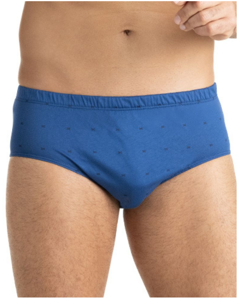 Calzoncillo cerrado de talle alto 100% algodón Eminence motifs (Azul)