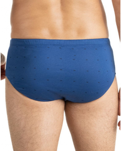 High-waisted closed brief 100% Cotton Eminence motifs (Blue)