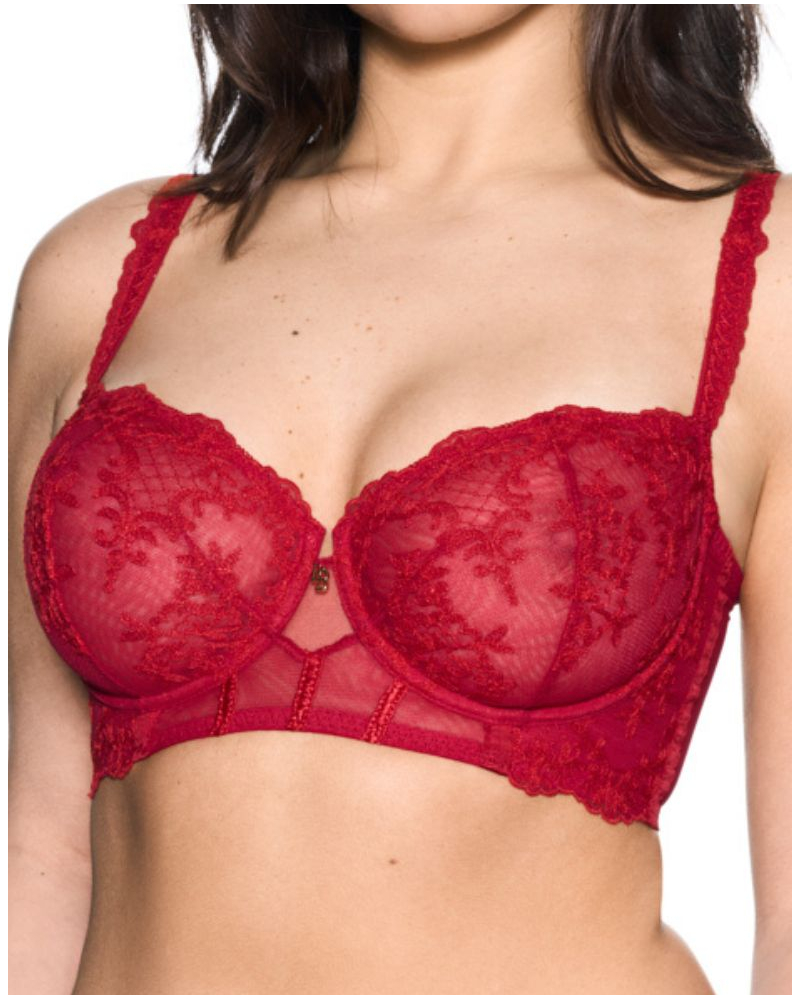 Semi-strapless demi bra Louisa Bracq Victoria (Rouge à Lèvres)