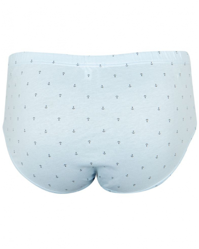 Slip taille haute fermé 100% coton Eminence motifs (Ciel)