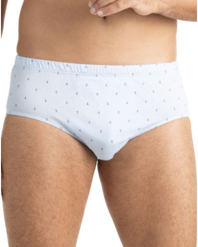 Calzoncillo cerrado de talle alto 100% algodón Eminence motifs (Celeste)