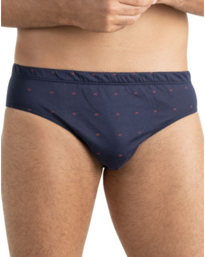 Slip taille basse 100% Coton Eminence Motifs (Marine)