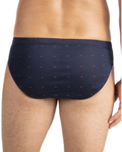 Slip taille basse 100% Coton Eminence Motifs (Marine)
