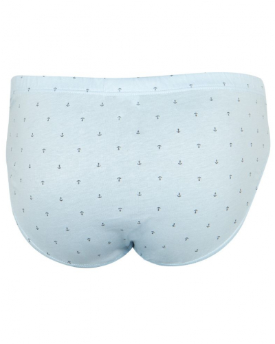 Slip taille basse 100% Coton Eminence Motifs (Ciel)