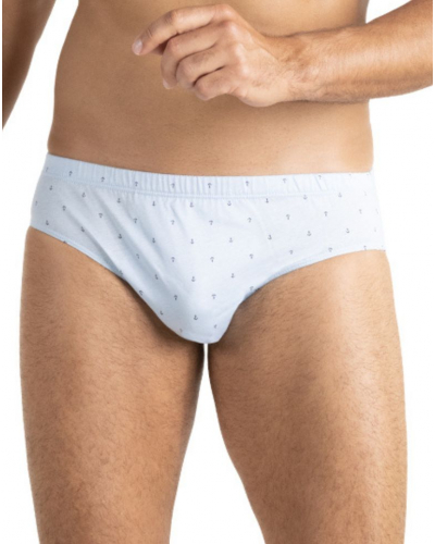 Slip taille basse 100% Coton Eminence Motifs (Ciel)