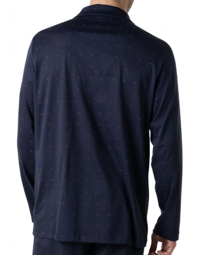 Long buttoned pyjamas 100% Cotton Eminence Mercerisé (Navy)