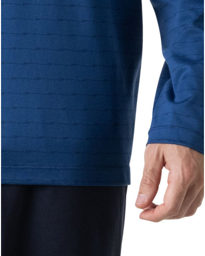 Long Pyjamas 100% Cotton Eminence Mercerise (Blue)