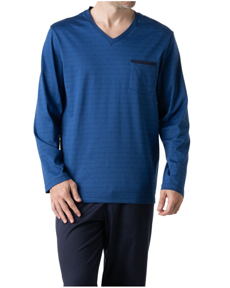 Long Pyjamas 100% Cotton Eminence Mercerise (Blue)