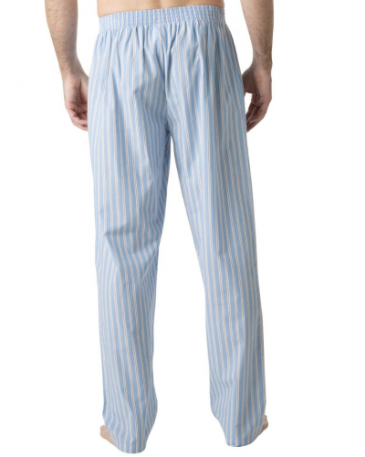 Long buttoned pyjamas 100% Cotton Eminence Popeline (Sky/Camel Stripe)