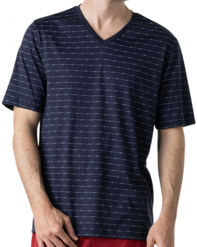 Pijama corto 100% algodón Eminence Mercerise (Estampado cuerda azul marino)