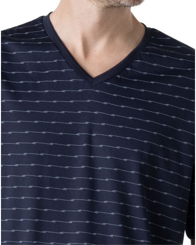 Short pyjamas 100% Cotton Eminence Mercerise (Navy Rope Print)