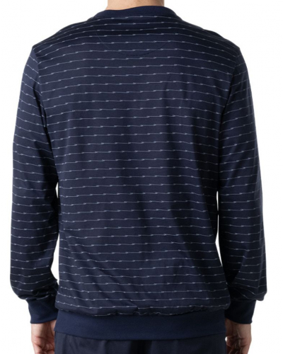 Pyjama long 100% Coton Eminence Mercerisé (Marine)