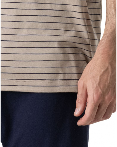 Short Pyjamas 100% Cotton Eminence Made in France (Beige)