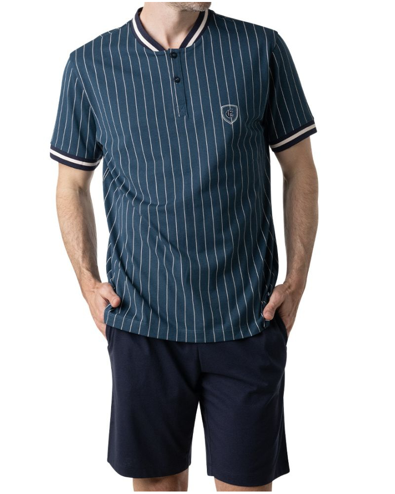 Short Pyjamas in Jersey 100% Cotton Eminence (Cobalt)