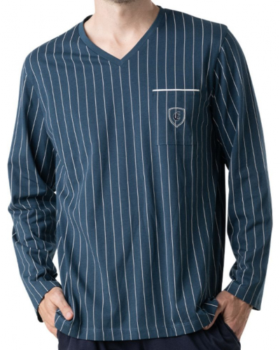 Pyjama long en Jersey 100% Coton Eminence (Marine)