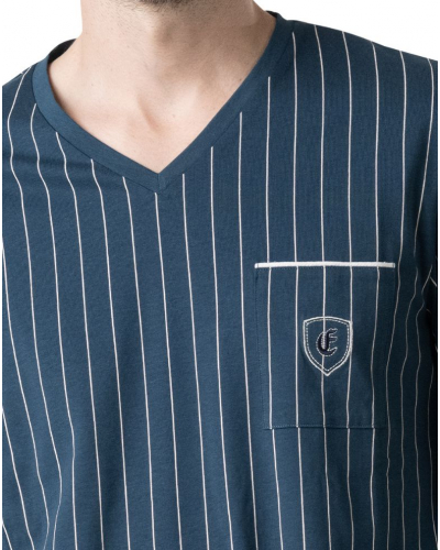 Long Pyjamas in Jersey 100% Cotton Eminence (Navy)