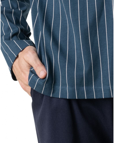 Long Pyjamas in Jersey 100% Cotton Eminence (Navy)