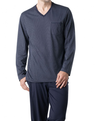 Long Pyjamas 100% Cotton Eminence Business (Chevron/Navy)