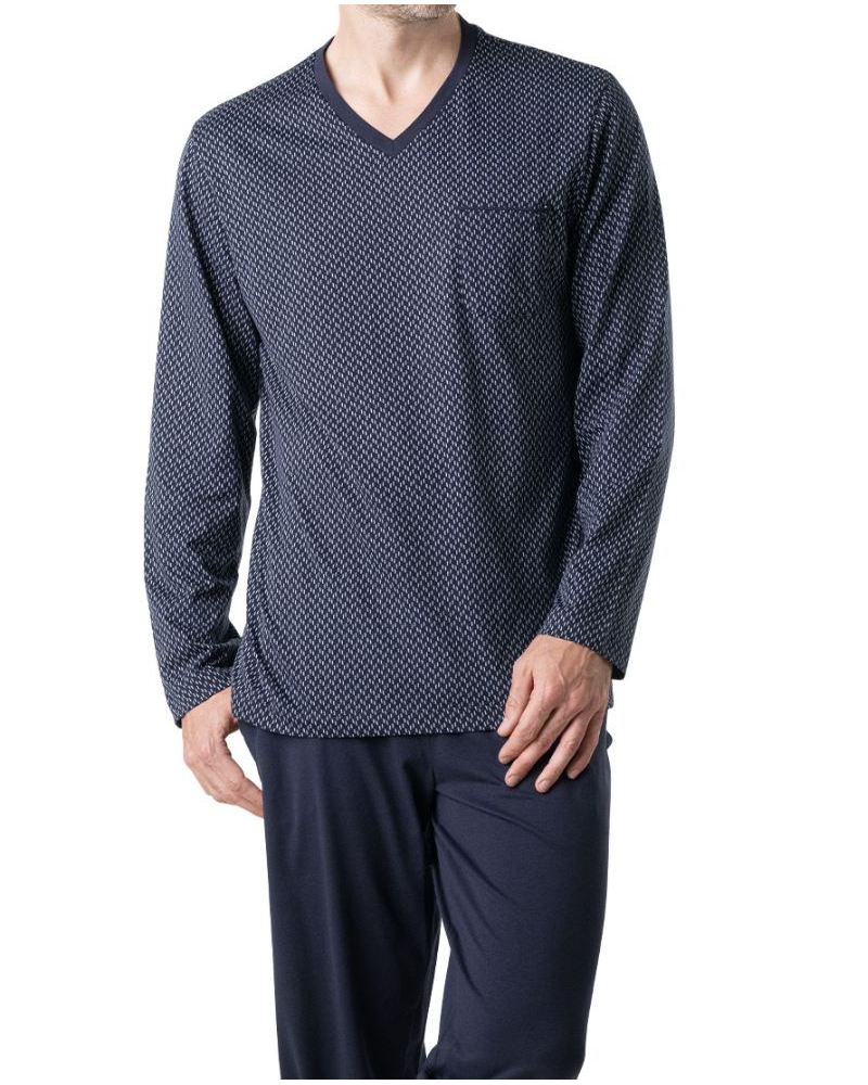 Pijama largo 100% algodón Eminence Business (Chevron/Azul marino)