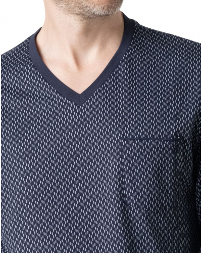 Long Pyjamas 100% Cotton Eminence Business (Chevron/Navy)