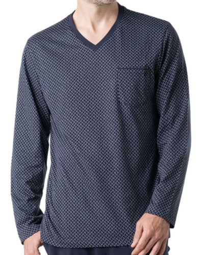 Long Pyjamas 100% Cotton Eminence Business (Chevron/Navy)