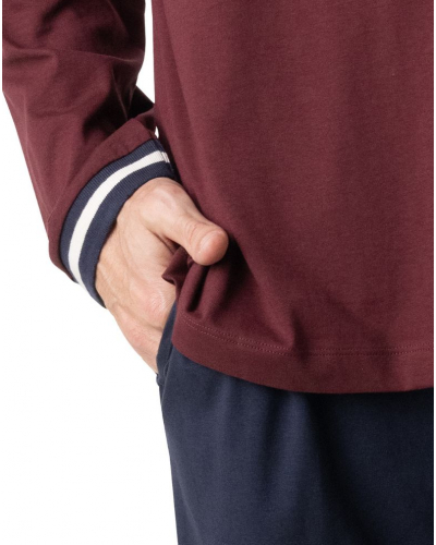 Pijama largo 100% algodón Eminence Casual (Burdeos)