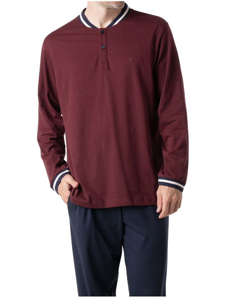 Long Pyjamas 100% Cotton Eminence Casual (Burgundy)